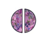 YHVHKA 2 Pack Pink Purple Orchid Semicircle Cabinet Handles, 76mm Hole Centres Drawer Pulls Unique Knobs, Solid Zinc Alloy Hardware for Art Home Decor - Black Base