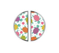 YHVHKA 2 Pack Smiling Sea Turtle Cabinet Handles, 76mm Hole Centres Drawer Pulls Brushed Nickel Semicircle Knobs, Solid Zinc Alloy Hardware for Kitchen Bathroom Coastal Home