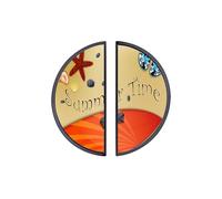 YHVHKA 2 Pack Summertime Sunglasses Surfboard Cabinet Handles, 76mm Hole Centres Drawer Pulls Black Semicircle Knobs, Solid Zinc Alloy Hardware for Kitchen Bathroom Coastal Home