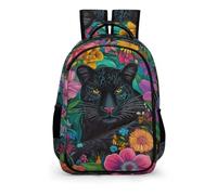 YHVHKA Black Panther in A Tropical Flower Garden Backpack - Laptop Backpack for Women, Stylish Daypack for School Work Travel