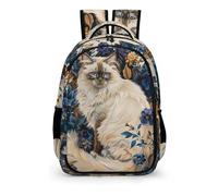 YHVHKA Cat Among Blue Flowers Backpack - Laptop Backpack for Women, Stylish Daypack for School Work Travel