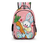 YHVHKA Cute Bunny Hold Carrot Backpack - Laptop Backpack for Women, Stylish Daypack for School Work Travel