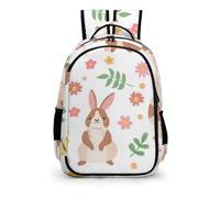 YHVHKA Cute Cartoon with Bunny Flower Backpack - Laptop Backpack for Women, Stylish Daypack for School Work Travel