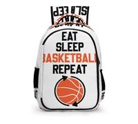 YHVHKA Eat Sleep Basketball Repeat Backpack - Laptop Backpack for Women, Stylish Daypack for School Work Travel