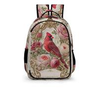 YHVHKA Embroidered Cardinal Bird Backpack - Laptop Backpack for Women, Stylish Daypack for School Work Travel