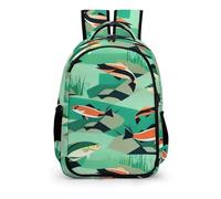 YHVHKA Geometric Underwater Fish Backpack - Laptop Backpack for Women, Stylish Daypack for School Work Travel