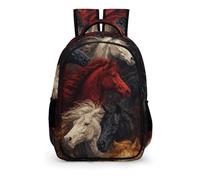 YHVHKA Herd of Colorful Horses Backpack - Laptop Backpack for Women, Stylish Daypack for School Work Travel