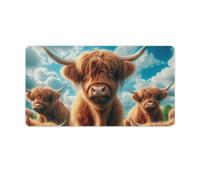 YHVHKA Highland Cows Sunny Mouse Mat | Large 40x75cm Gaming & Office Desk Pad | Perfect for Home, Office Or Gamers