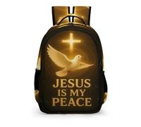 YHVHKA Jesus Is My Peace (Dove And Cross) Backpack - Laptop Backpack for Women, Stylish Daypack for School Work Travel