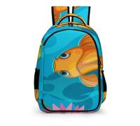 YHVHKA Koi Swimming in Lotus Pool Backpack - Laptop Backpack Unisex, Stylish Daypack for School Work Travel