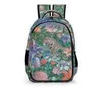 YHVHKA Leopard Tropical Jungle Backpack - Laptop Backpack for Women, Stylish Daypack for School Work Travel