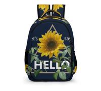 YHVHKA Let's Say Hello with Sunflower Backpack - Laptop Backpack Unisex, Stylish Daypack for School Work Travel