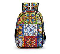 YHVHKA Mexican Talavera Ceramic Tile Colorful Backpack - Laptop Backpack Unisex, Stylish Daypack for School Work Travel