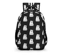 YHVHKA Middle Finger Cat Repeat Backpack - Laptop Backpack for Women, Stylish Daypack for School Work Travel