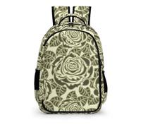 YHVHKA Monochrome Rose Silhouettes Backpack - Laptop Backpack for Women, Stylish Daypack for School Work Travel