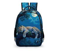 YHVHKA Moonlight Leopard Slumber Backpack - Laptop Backpack for Women, Stylish Daypack for School Work Travel