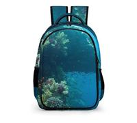 YHVHKA Ocean Underwater Backpack - Laptop Backpack for Women, Stylish Daypack for School Work Travel