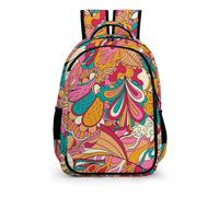 YHVHKA Orange Doodle Texture Backpack - Laptop Backpack Unisex, Stylish Daypack for School Work Travel