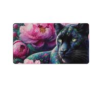YHVHKA Panther Peony Blooms Mouse Mat | Large 40x75cm Gaming & Office Desk Pad | Perfect for Home, Office Or Gamers