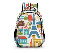 YHVHKA Paris Love Backpack - Laptop Backpack Unisex, Stylish Daypack for School Work Travel