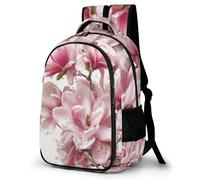 YHVHKA Pink Magnolia Dew Drops Backpack for School Travel Work