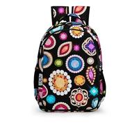 YHVHKA Royal Jewel Mosaic Backpack - Laptop Backpack for Women, Stylish Daypack for School Work Travel