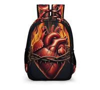 YHVHKA Sacred Heart with Crown of Thorns Backpack - Laptop Backpack for Women, Stylish Daypack for School Work Travel