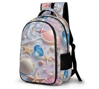 YHVHKA Soft Blue Beach Treasures Backpack for School Travel Work
