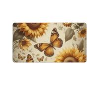 YHVHKA Sunflower Butterfly Vintage Mouse Mat | Large 40x75cm Gaming & Office Desk Pad | Perfect for Home, Office Or Gamers