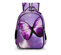 YHVHKA The Magical Mystical Purple Butterfly Backpack - Laptop Backpack for Women, Stylish Daypack for School Work Travel