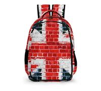 YHVHKA The Union Jack Flag Painted on A Brick Wall Backpack - Laptop Backpack Unisex, Stylish Daypack for School Work Travel