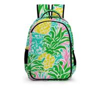 YHVHKA Tropical Pineapple Pop Backpack - Laptop Backpack for Women, Stylish Daypack for School Work Travel