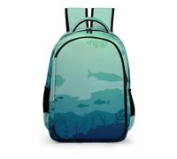 YHVHKA Underwater Reef Blue Sea Backpack - Laptop Backpack Unisex, Stylish Daypack for School Work Travel
