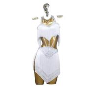 Yhwacyznm Adult Professional Latin Dance Dress Dancewear for Rumba Samba Women's Backless Ballroom Competition Clothing,B,L