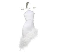Yhwacyznm Backless Latin Competition Dresses Women's Tango Performance Costume Cha Cha Dancewear Dancing Skirt for Rumba Samba,White,XL