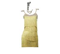Yhwacyznm Backless Latin Dance Training Outfit Women's Tango Salsa Dance Dresses with Layered Tassels Dancewear for Rumba,A,S