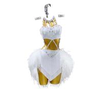 Yhwacyznm Backless Professional Latin Competition Dresses Women's High End Tango Cha Cha Dance Costume Dancewear for Rumba,A,L