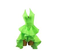 Yhwacyznm Halter Neck Latin Dancing Dress Women's Professional Competition Salsa Cha Cha Dance Clothes Dancewear for Samba,Green,S