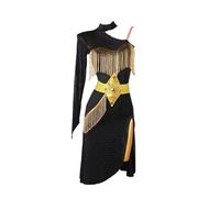 Yhwacyznm Latin Dance Dresses Rhinestone Ballroom Cha Cha Professional Competition Costume Handmade Tango Performance Dancewear,A,XL