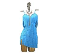 Yhwacyznm Layered Tassels Latin Performance Dresses Dancewear for Rumba Samba Women's Suspenders Ballroom Dancing Clothing,B,M