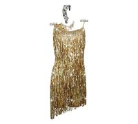 Yhwacyznm Professional Latin Dance Dresses Sequin Salsa Tango Competition Clothes for Women Backless Cha Cha Dancewear,A,L