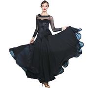 Yhwacyznm Women's Ballroom Dance Dresses Simple Generous Modern Foxtrot Performance Clothes Velvet Waltz Competition Costumes,A,L