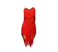 Yhwacyznm Women's Latin Dance Dresses Flapper Fringe Tango Performance Clothing Solid Color Ballroom Dancing Outfit for Samba,A,S