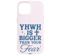 YHWH Is Bigger Than Fear Hebrew Christian Message Case for iPhone 15