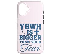 YHWH Is Bigger Than Fear Hebrew Christian Message Case for iPhone 16
