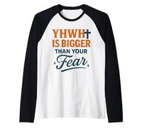 YHWH is Bigger Than Your Fear Bible Truth Quote Raglan Baseball Tee