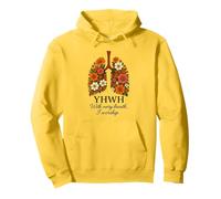 YHWH With Every Breath I Worship Floral Lungs Pullover Hoodie