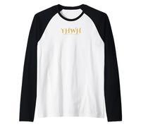 YHWH Yahweh Gold Christian Biblical Name of God Design Raglan Baseball Tee