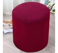 YHWW Ottoman Slipcover Cover Round/Square Foot Stool Cover Stretch Jacquard Ottoman Cover Sofa Foot Pouffe Protector Non Slip With Elastic Bottom Washable Red/Grey/Brown/Beige