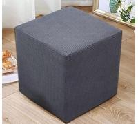 YHWW Ottoman Slipcover Cover Round/Square Foot Stool Cover Stretch Jacquard Ottoman Cover Sofa Foot Pouffe Protector Non Slip With Elastic Bottom Washable Red/Grey/Brown/Beige